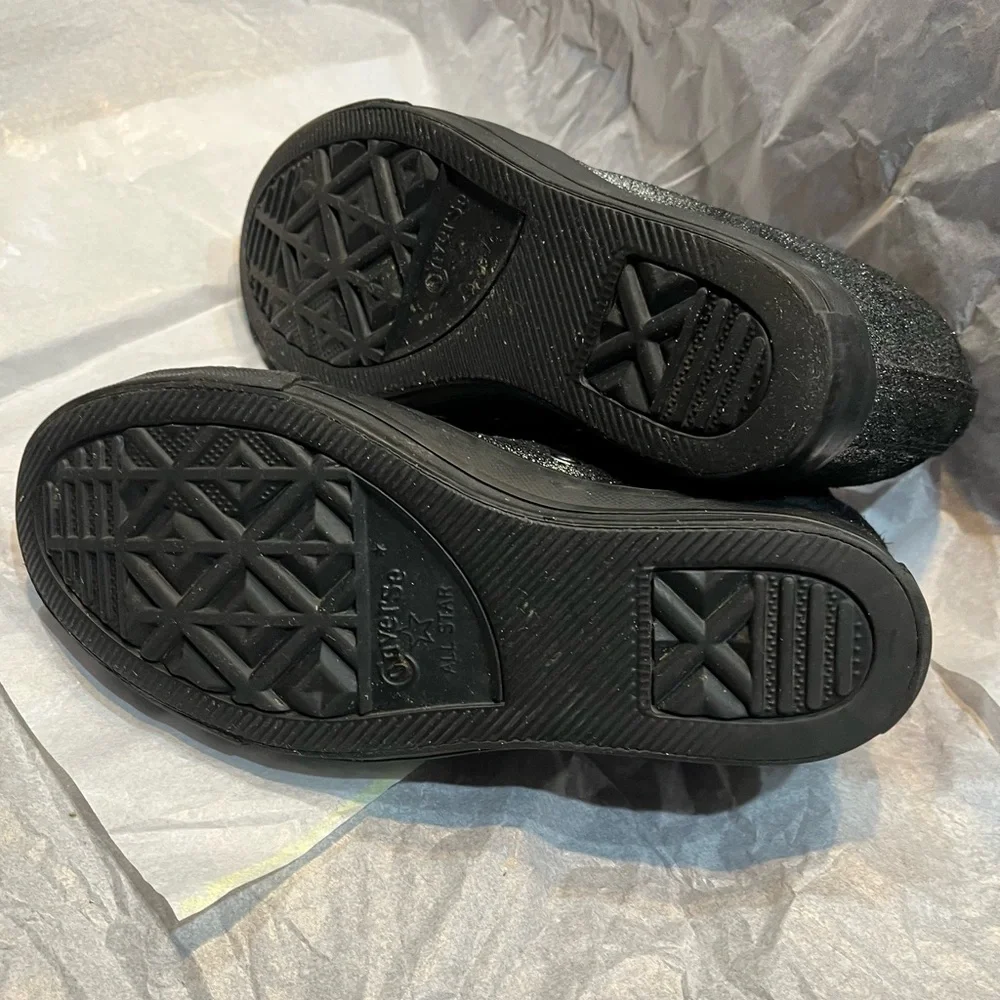 Converse Chuck Taylor All Star Lux Hidden Heel Wedge Black Silver Womens 6. - Picture 5 of 11